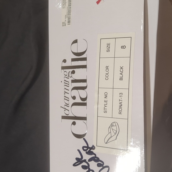 Charming Charlie "Ronat-13" Black Patent Leather Espadrilles Wedge Heel Size 8 - Picture 9 of 10